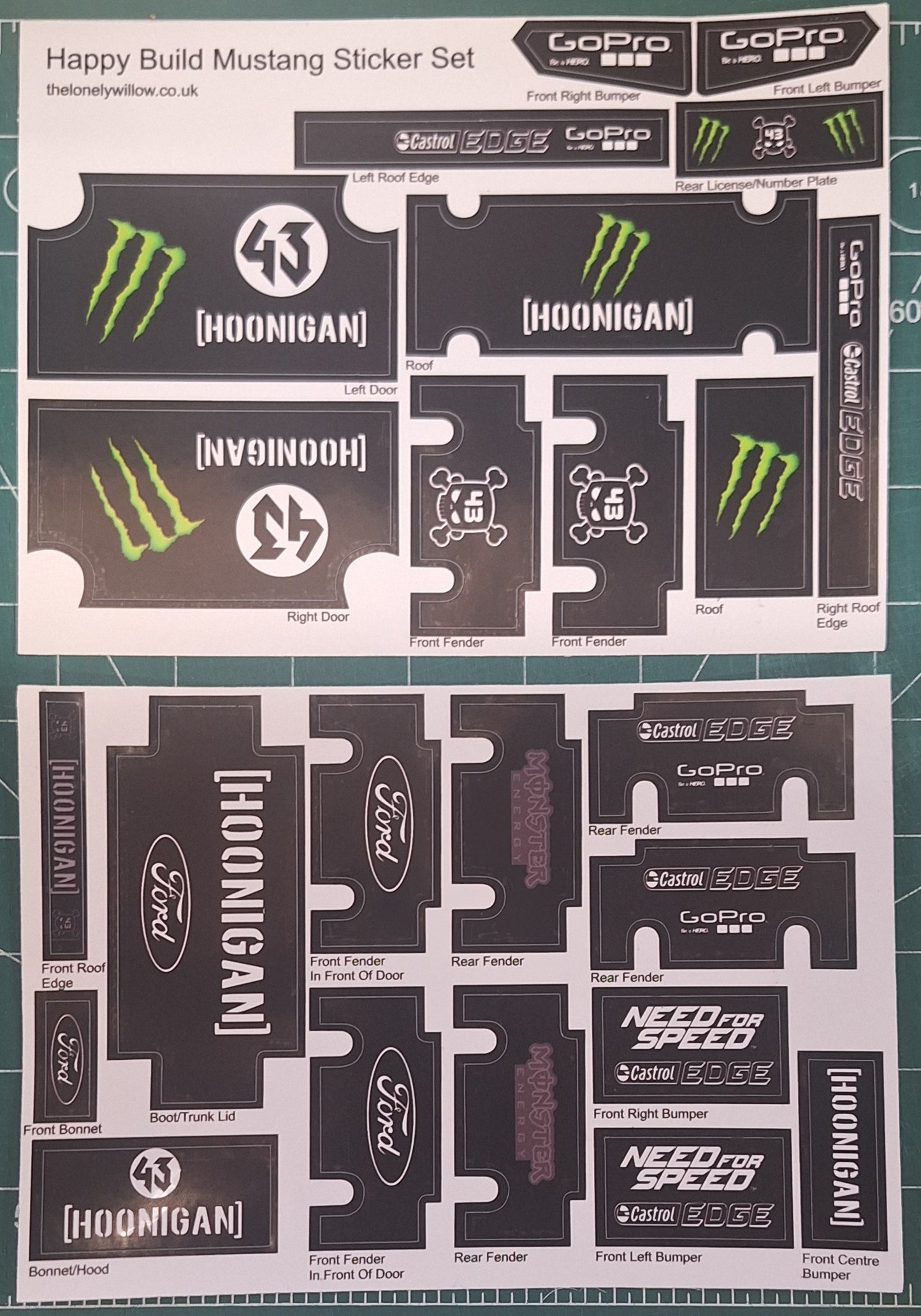 Happy Build 1/12 Scale Hoonicorn Sticker Set