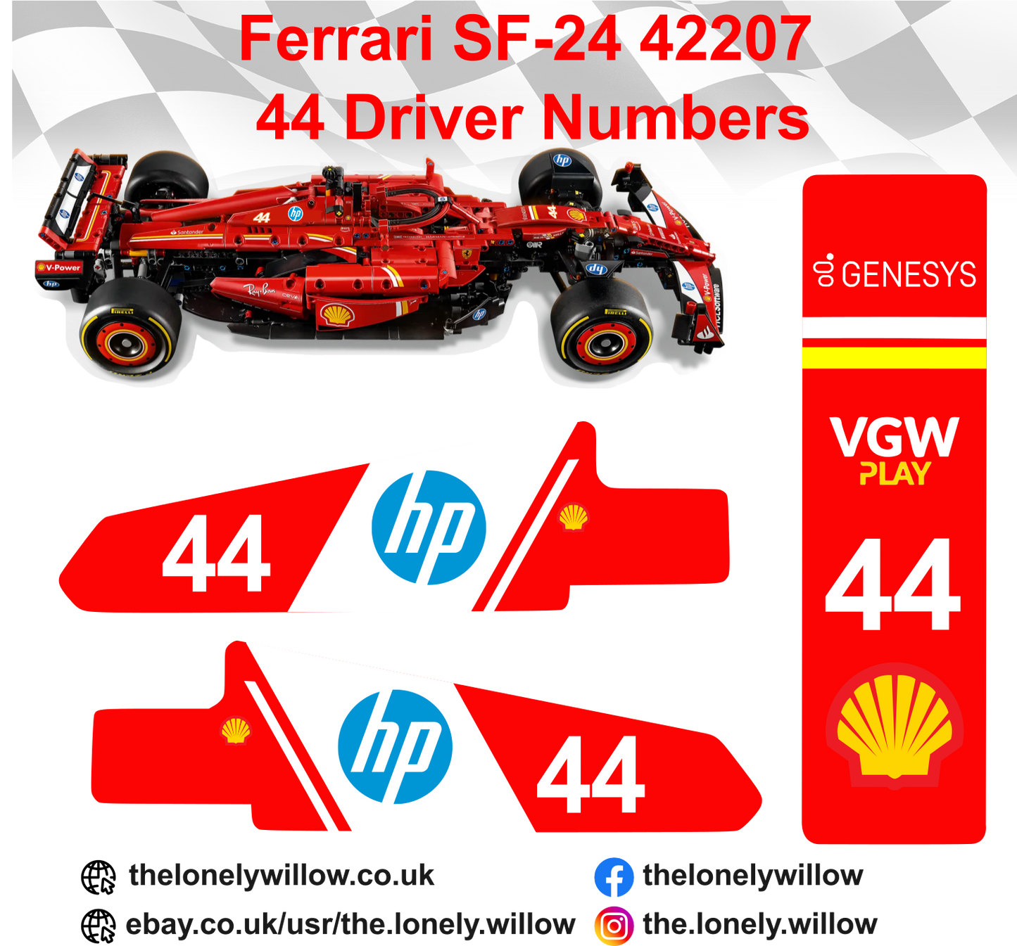 Ferrari SF-24 42207 44 Lewis Hamilton 2025 Alternative Sticker Set