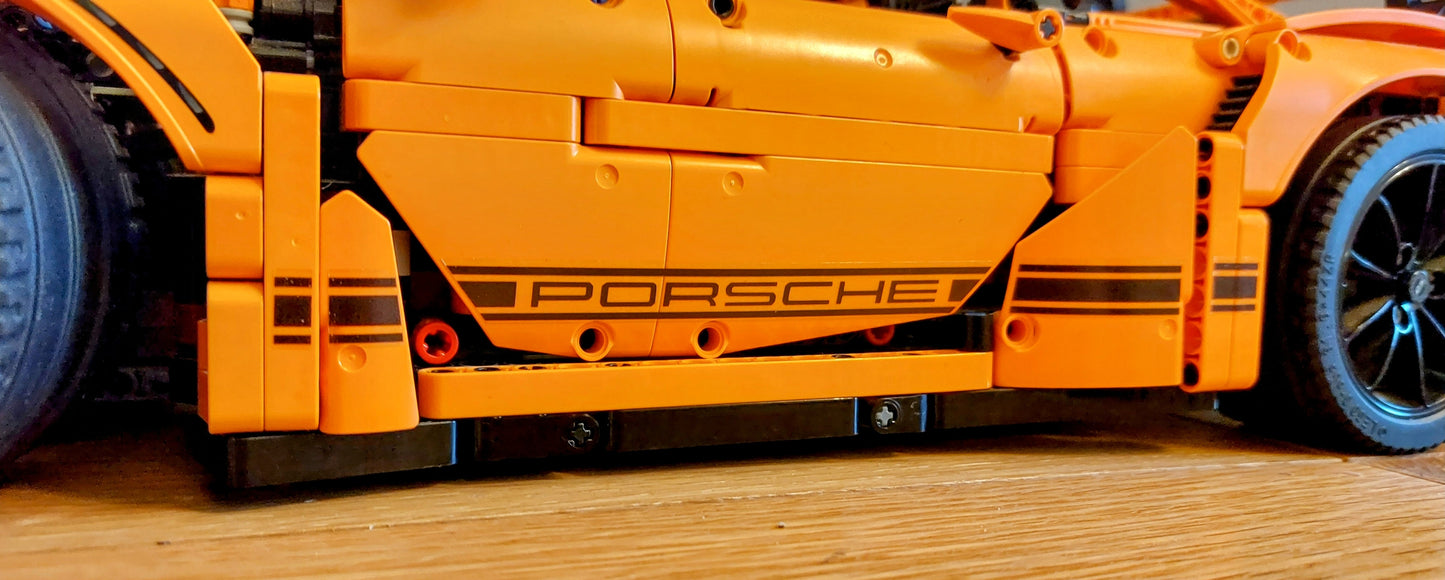 Porsche GT3 RS 42056 Custom Door And Spoiler Sticker Set "Porsche Stripes"