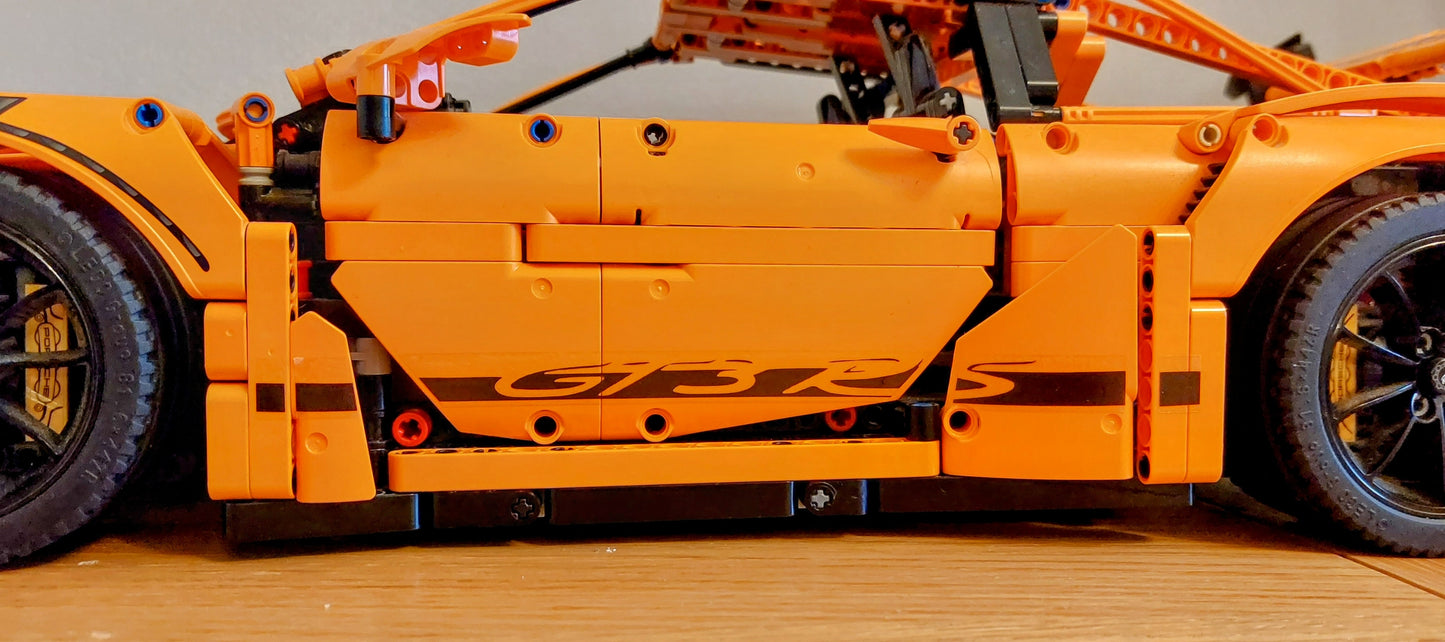 Porsche GT3 RS 42056 Custom Door And Spoiler Sticker Set "GT3 RS Stripe"