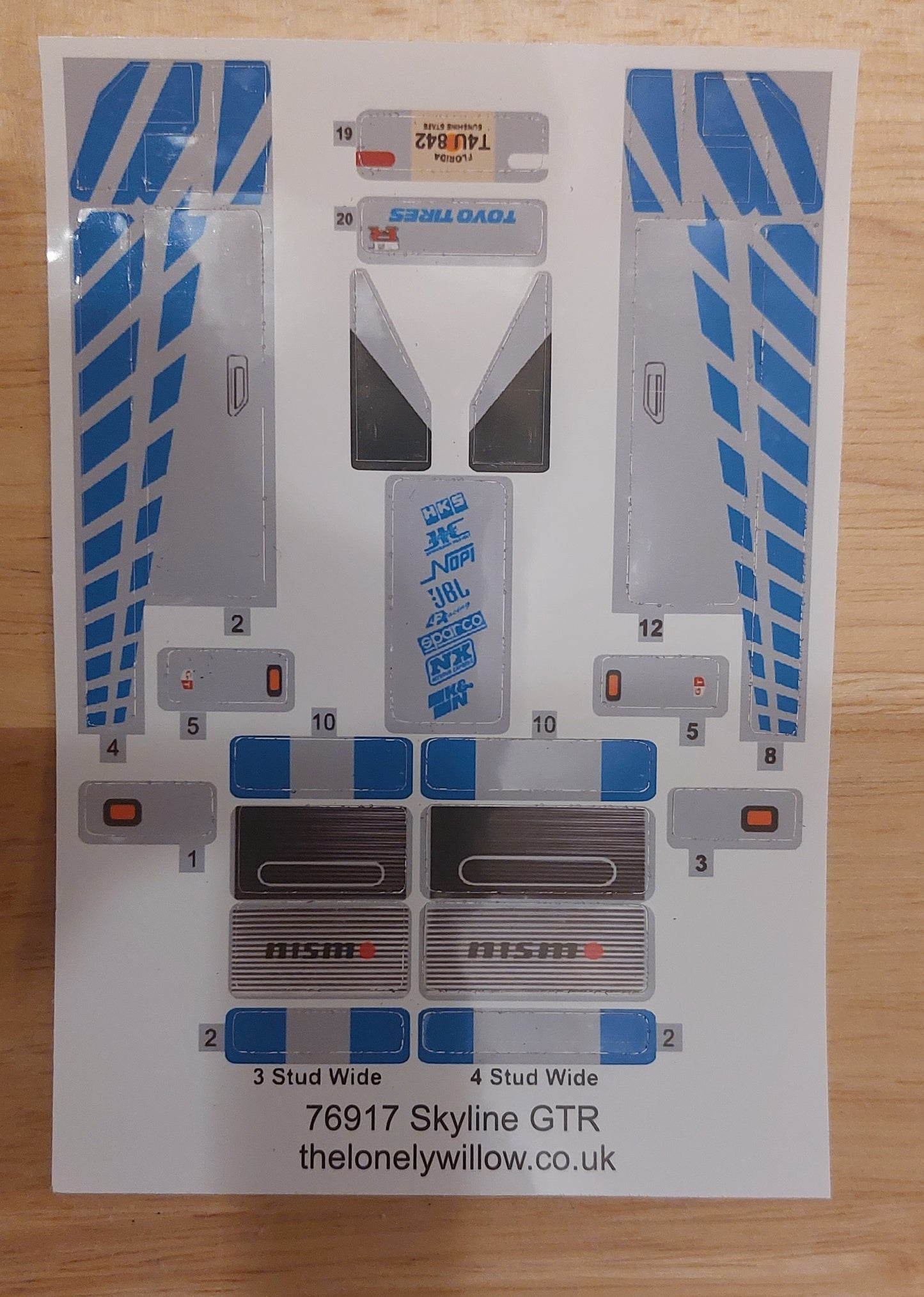 Speed Champions Skyline GTR Custom Sticker Set