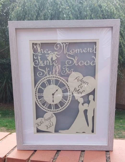 Personalised Wedding Box Frame Art | Custom Wedding Gift