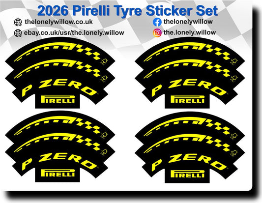 2026 LEGO F1 Tyre Stickers 1:8 Fits 42207 Ferrari 42171 Mercedes 42141 42206