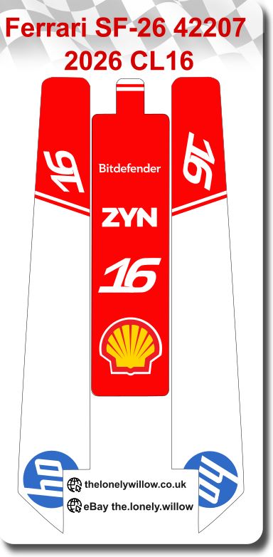 42207 Sticker Set 42207 LEGO Ferrari SF-26 2026 Livery Sticker Set – TheLonelyWillow