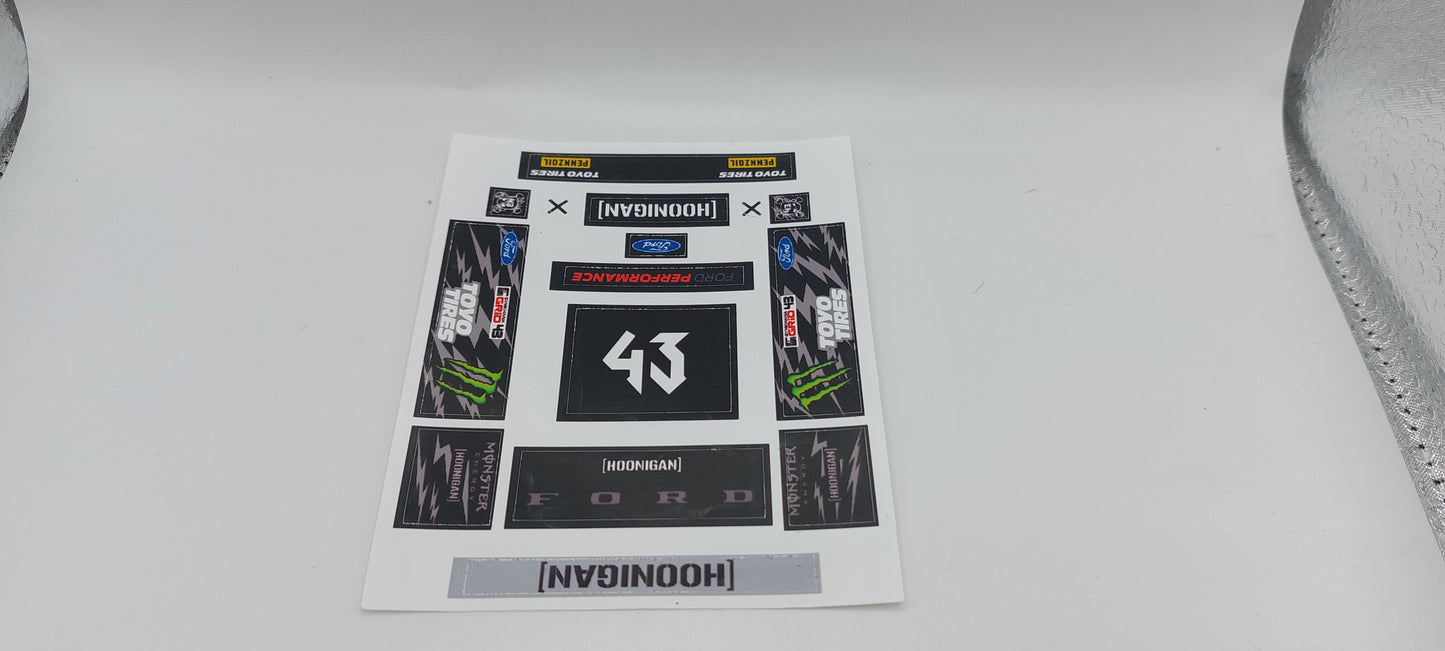 Ken Block Hoonitruck Custom Sticker Set For Speed Champions MOC 76912